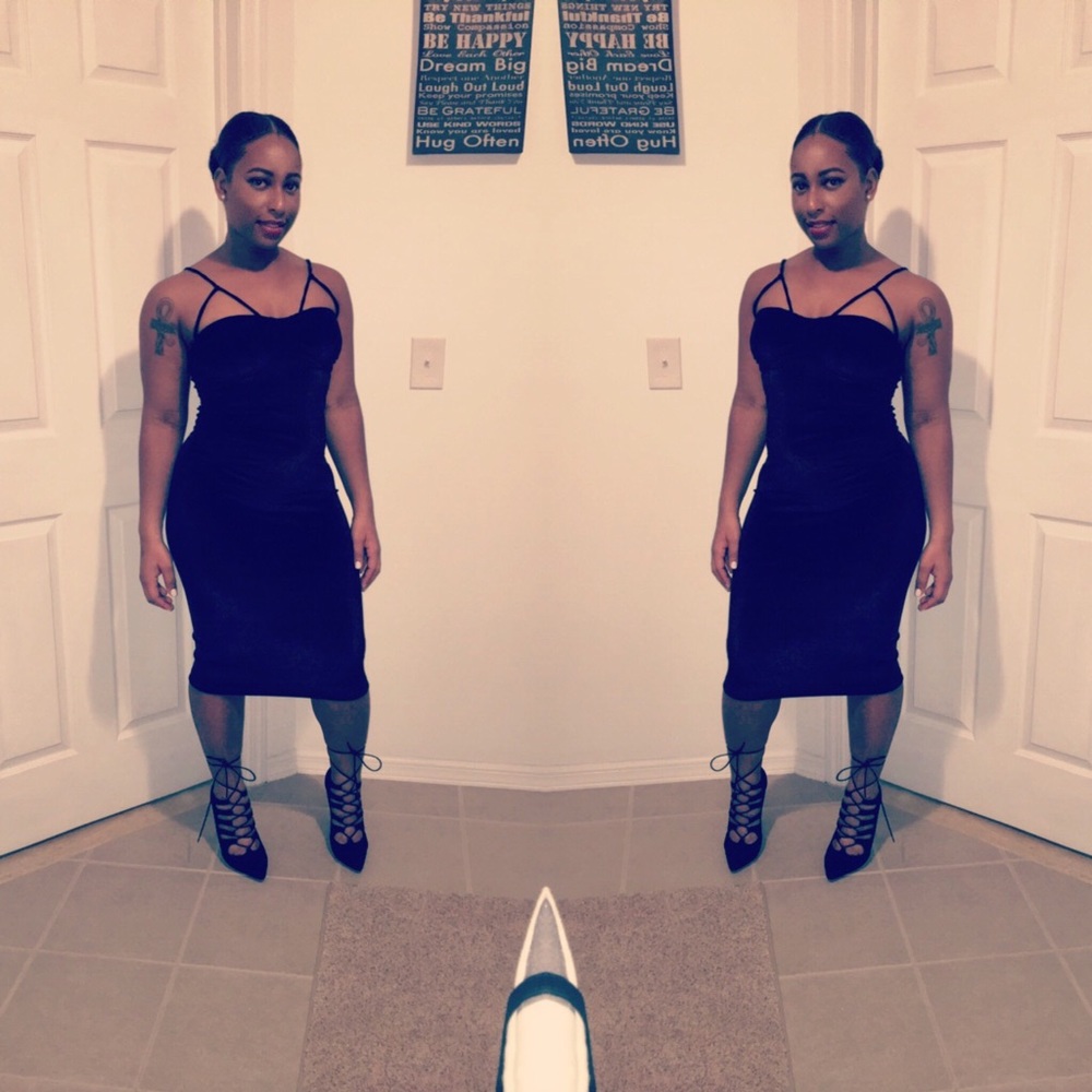 Fashion Nova black suede dress